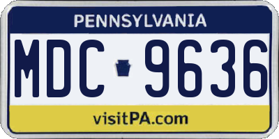 PA license plate MDC9636