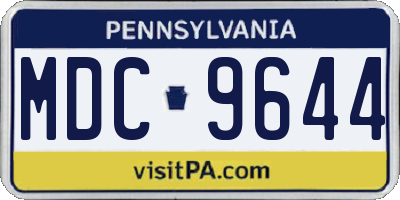 PA license plate MDC9644