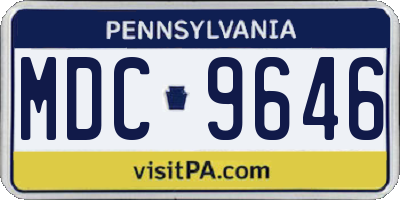 PA license plate MDC9646