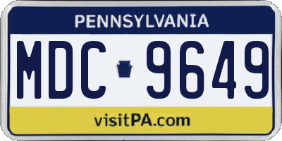 PA license plate MDC9649