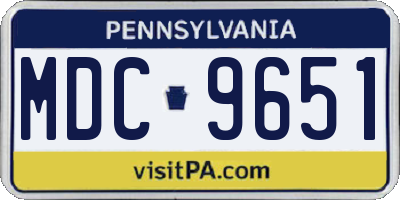 PA license plate MDC9651