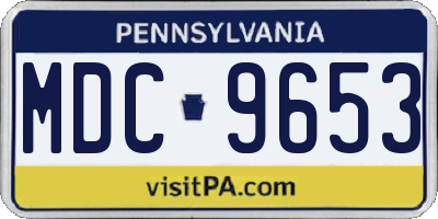 PA license plate MDC9653