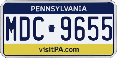 PA license plate MDC9655