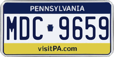 PA license plate MDC9659