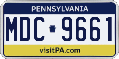 PA license plate MDC9661