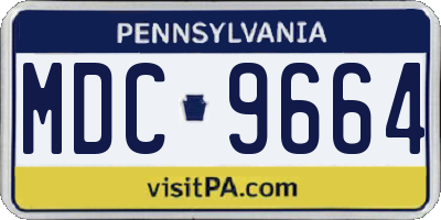 PA license plate MDC9664