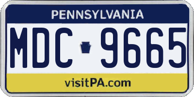 PA license plate MDC9665