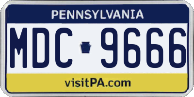 PA license plate MDC9666