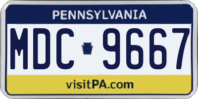 PA license plate MDC9667