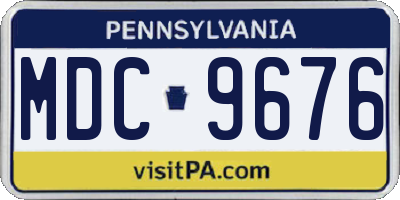 PA license plate MDC9676