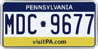 PA license plate MDC9677