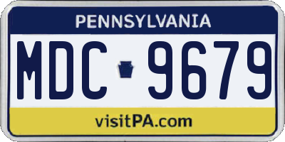 PA license plate MDC9679
