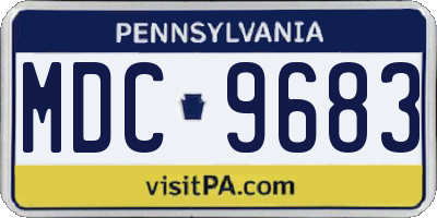 PA license plate MDC9683