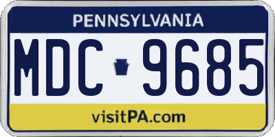 PA license plate MDC9685