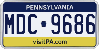 PA license plate MDC9686