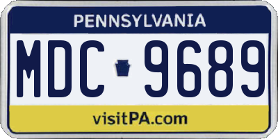 PA license plate MDC9689