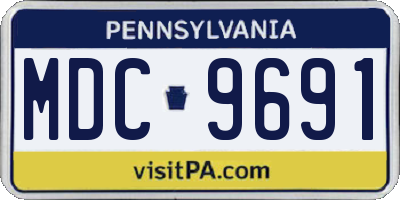 PA license plate MDC9691