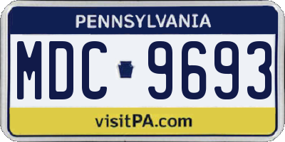 PA license plate MDC9693