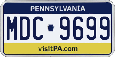 PA license plate MDC9699