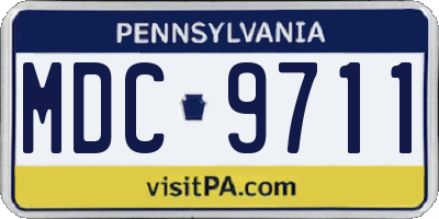 PA license plate MDC9711