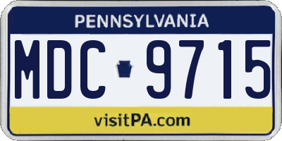 PA license plate MDC9715