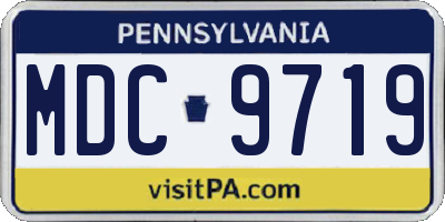 PA license plate MDC9719