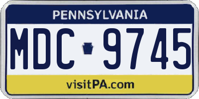 PA license plate MDC9745