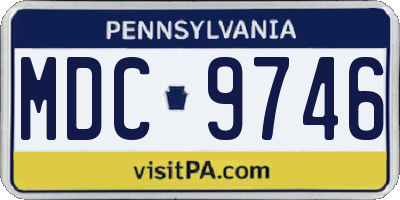 PA license plate MDC9746