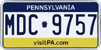 PA license plate MDC9757