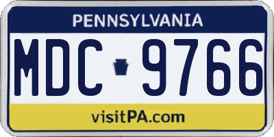 PA license plate MDC9766