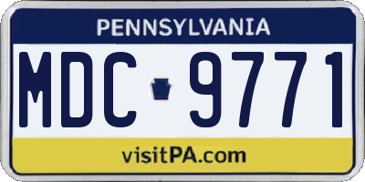 PA license plate MDC9771
