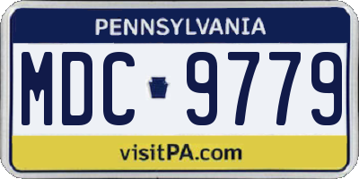 PA license plate MDC9779