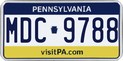 PA license plate MDC9788
