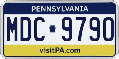 PA license plate MDC9790