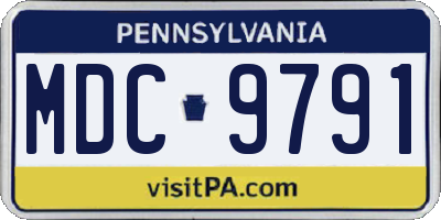 PA license plate MDC9791