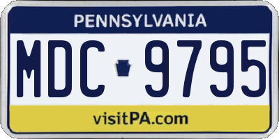 PA license plate MDC9795
