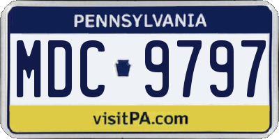 PA license plate MDC9797