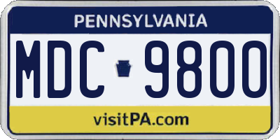 PA license plate MDC9800