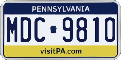 PA license plate MDC9810