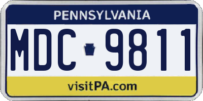 PA license plate MDC9811