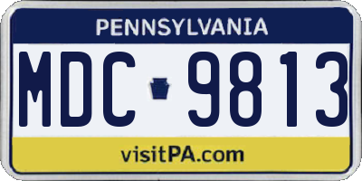 PA license plate MDC9813