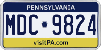 PA license plate MDC9824