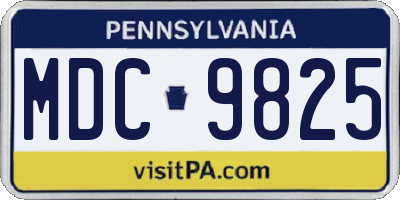 PA license plate MDC9825