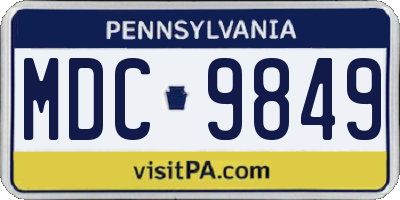PA license plate MDC9849