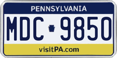 PA license plate MDC9850