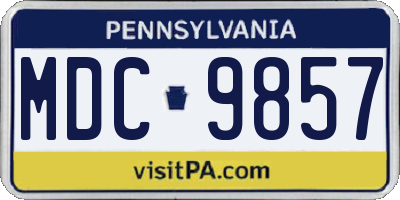 PA license plate MDC9857