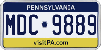 PA license plate MDC9889