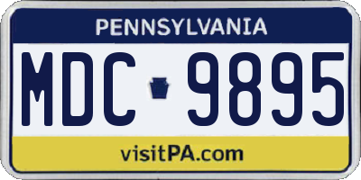 PA license plate MDC9895