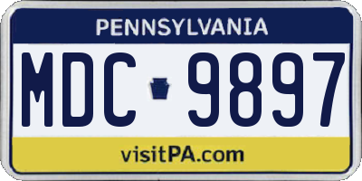 PA license plate MDC9897