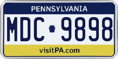 PA license plate MDC9898